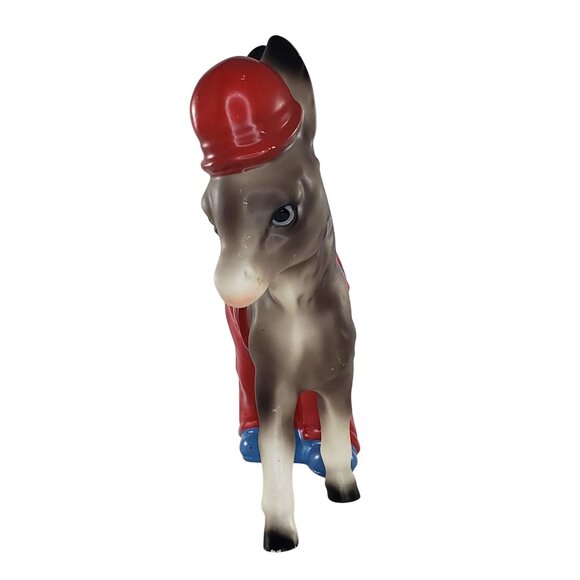 Vintage Japan Donkey Figurine In Red Pants Hat Blue Shoes Anthropomorphic - Picture 5 of 8